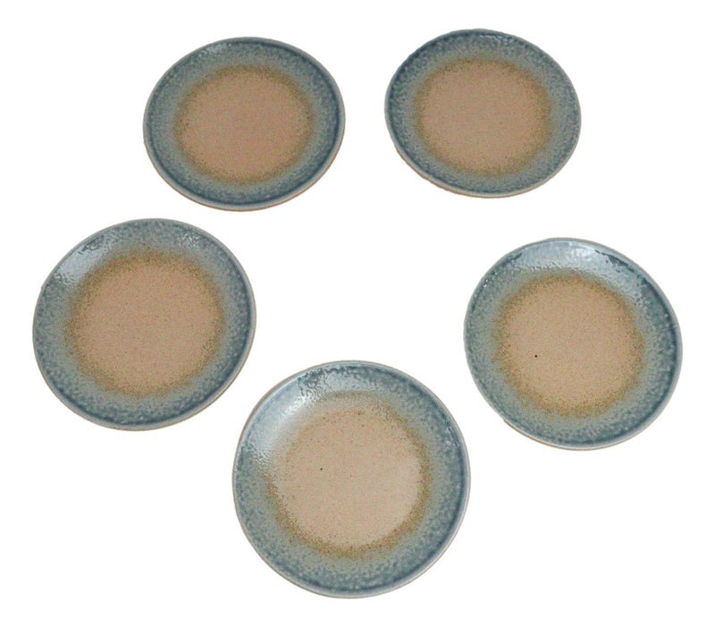 Set Of 6 Blue River Ao Nagashi Round Appetizer Dessert Salad Ceramic Plates 6"D