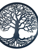 Blue 23"D Oversized Round Celtic Tree of Life Medallion Metal Wall Circle Plaque