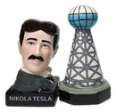 Nikola Tesla And Wardenclyffe Plant Tower Ceramic Salt And Pepper Shakers Set