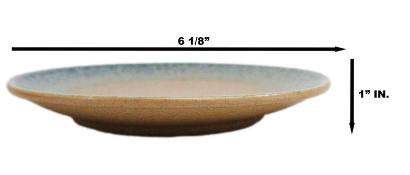 Set Of 6 Blue River Ao Nagashi Round Appetizer Dessert Salad Ceramic Plates 6"D