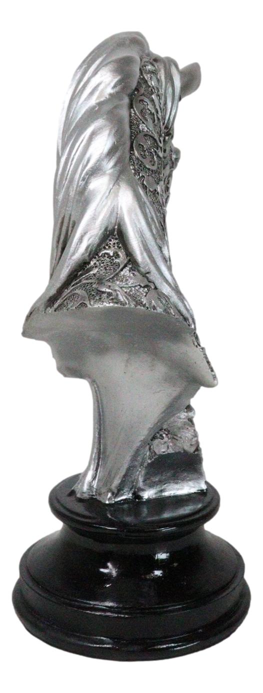 Silver Equine Mother Horse And Foal With Tooled Floral Vines Filigree Figurine