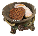 Rustic Deer Antler Tray Dish with Pinecones Woodland Decorative Catchall Bowl