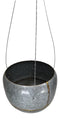 Farmhouse Rustic Galvanized Metal Gold Accent Hanging Round Wall Planter 8" Pot