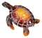 Nautical Ocean Brown Hues Giant Sea Turtle Swimming Decorative Figurine Tortoise