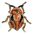 Orange Ladybird Beetle Ladybug Pewter Austrian Crystals Trinket Jewelry Box