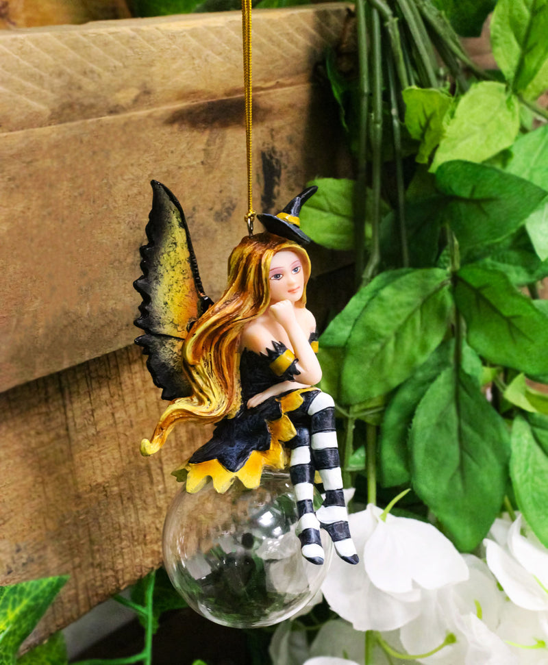 Cordelia Autumn Witch Bubble Rider Fairy Ornament Amy Brown Holiday Collection