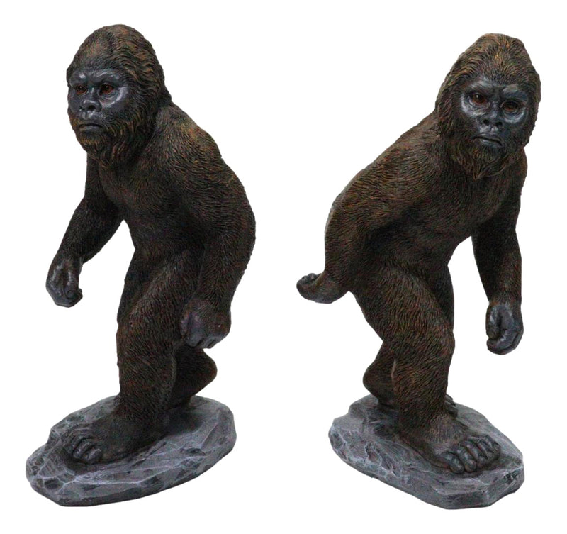 Set of 2 Forest Mythical Creature Sasquatch Bigfoot Cryptid Apes Figurines