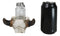 Rustic Western Cow Skull With Roped Horns Salt Pepper Glass Shakers & Holder Set