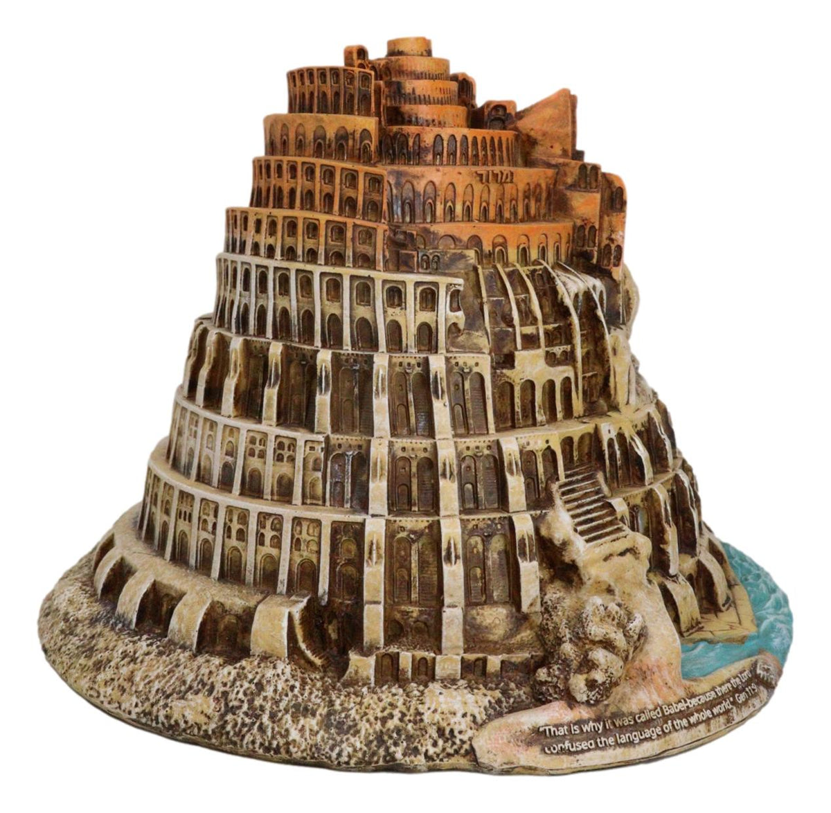 Old Testament Judeo Christian Abandoned Tower of Babel Archaeological Figurine