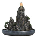 Eastern Feng Shui Tranquil Zen Rocky Mountain Range Backflow Cone Incense Holder