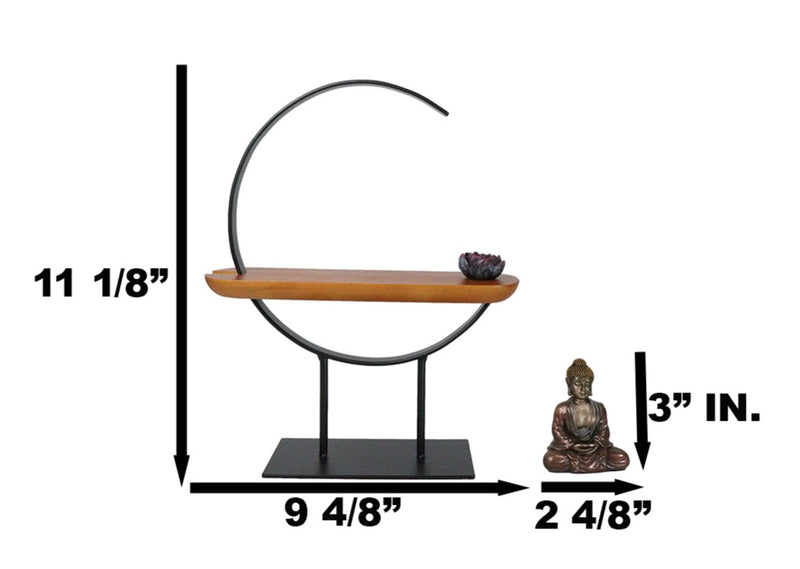 Zen Metal Crescent Amitabha Buddha With Lotus Incense Burner Meditation Tool