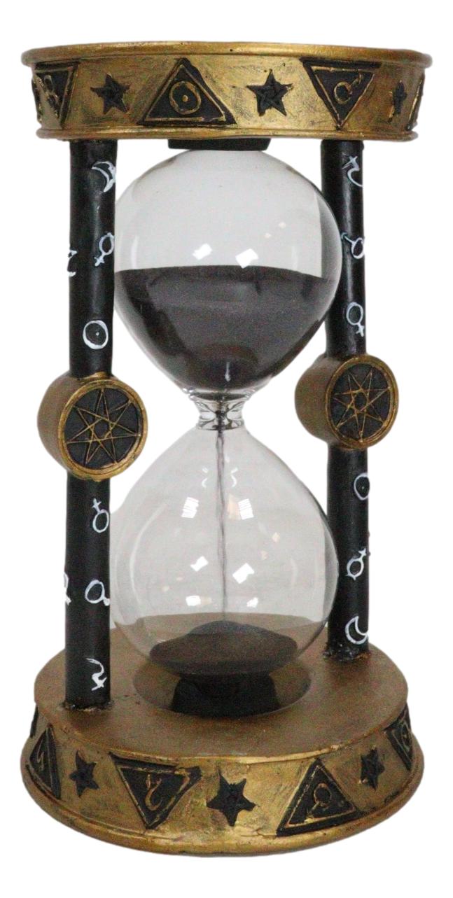 Wicca Metaphysical Sacred Symbols Astrology Zodiac Invertible Glass Sand Timer