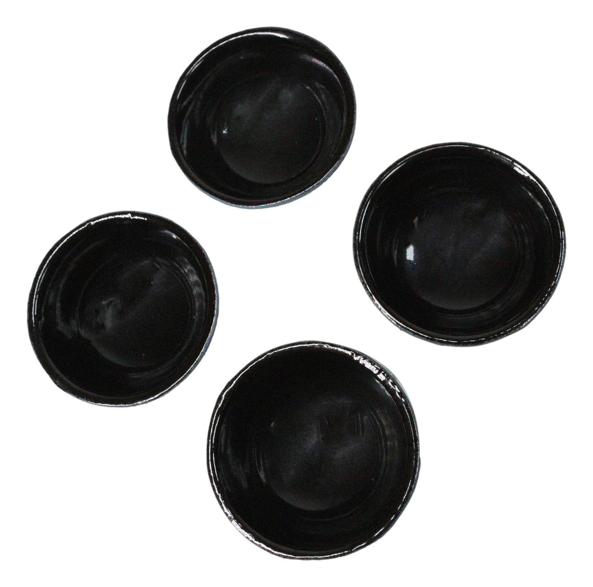Teal Blue Textured Japanese Tetsubin Style Cast Iron Mini Tea Cups Set of 4