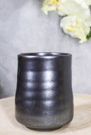 Pack Of 6 Black Tetsu Kesho Reactive Glaze Ceramic Yunomi Tea Cups 9oz