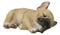 Realistic Adorable French Bulldog Dog Puppy Sleeping Figurine 6.75"Long