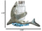 Sea Ocean Marine Apex Predator Great White Shark Salt And Pepper Shakers Holder