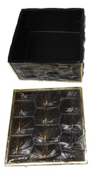 Realistic Faux Turtle Shell Print With Gold Trim Decorative Jewelry Trinket Box