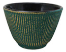 Pack Of 4 Green With Gold Hues Cast Iron Tetsubin Textured Tea Cups 3oz