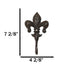Pack Of 2 Cast Iron Rustic Fleur De Lis Emblem Wall Hook Towel Coat Hats Hangers