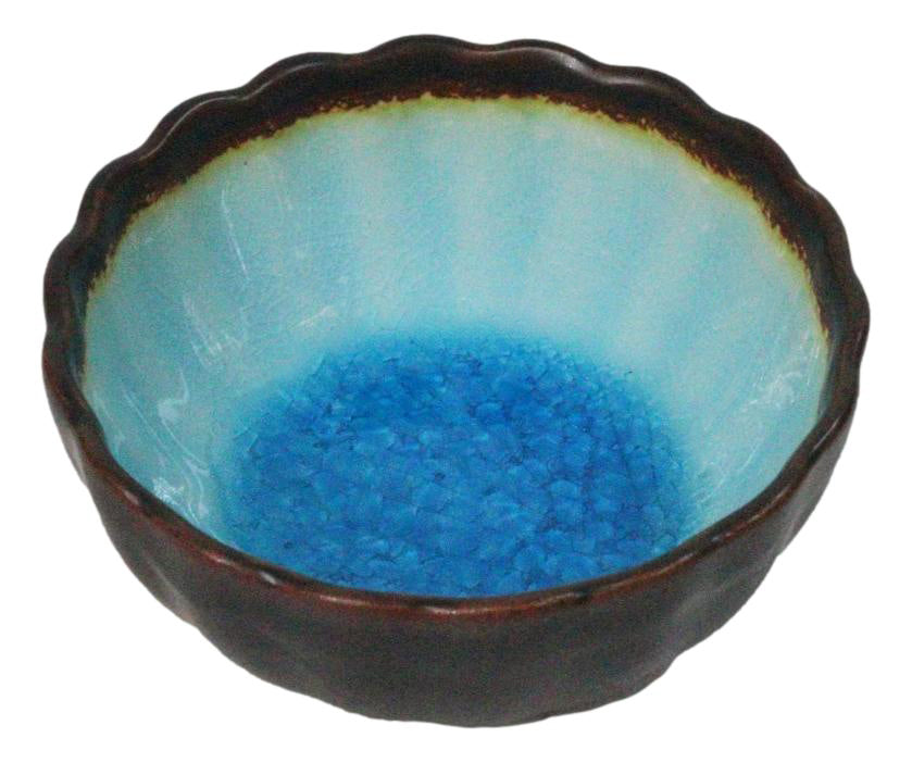 Pack Of 6 Crackle Blue Aozora Kannyu Small Round Appetizer Sauce Kozara Dishes