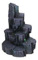 Medieval Mini Metallic Baby Dragons With Rock Mountain Display Figurine Set