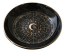 Wicca Black Astrology Wheel Round Incense Stick Burner Or Trinket Ceramic Dish