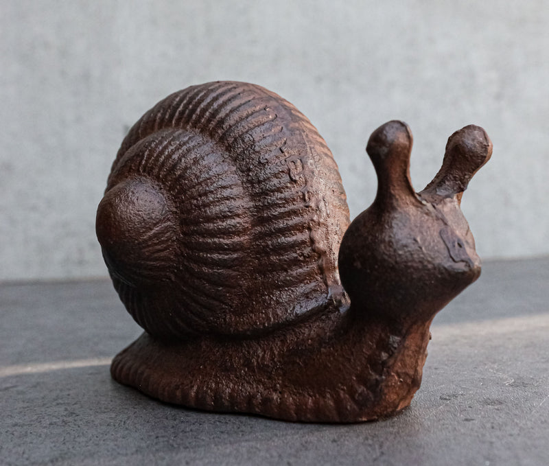 Whimsical Rustic Western Farmhouse Cast Iron Cottage Mollusca Snail Figurine
