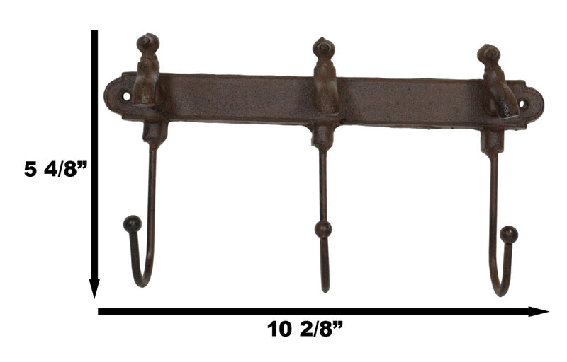 Cast Iron Vintage Rustic Farmhouse Sink Faucets 3 Pegs Triple Wall Hook Hangers