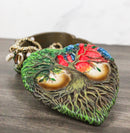 Sacred Tree of Life Yggdrasil With Dendritic Roots Colorful Heart Trinket Box