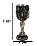 War Dog Steampunk Skeleton Bullet Spiked Mohawk Skull Wine Goblet Chalice Cup