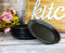 Pack Of 6 Black Silk Melamine Round Appetizer Dessert Side Dishes Plates 7"D