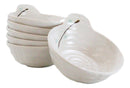 Pack Of 6 Yukino Hana Snowflakes Melamine Shallow Bowls With Handle 7oz
