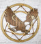 Rustic MDF Wood Flying Bald Eagle Dreamcatcher Web Circle Wall Decor Plaque