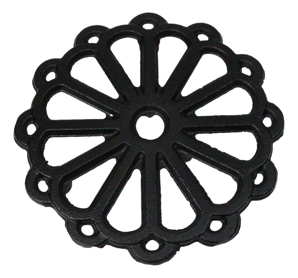 Floral Wheel 12 Spokes Traditional Cast Iron Metal Tetsubin Teapot Trivet Stand
