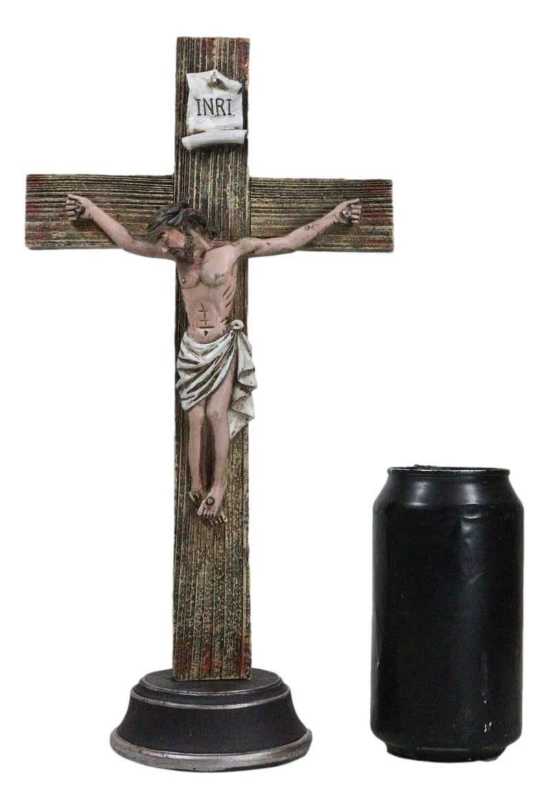 Christian Religious Accent INRI Jesus Christ Crucifix Desktop Cross Figurine