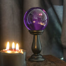 Wicca Occult Witchcraft Witch Black Crystal Glass Gazing Ball On Stand Decor