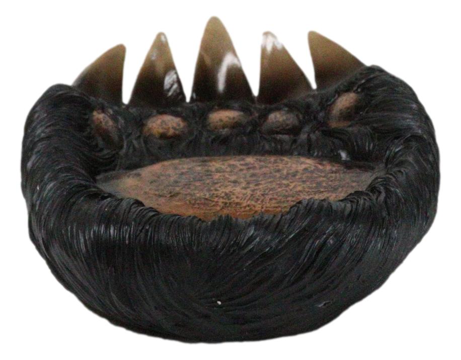 Rustic Western Long Claws Bear Paw Jewelry Trinket Keys Tray Dish Plate Figurine