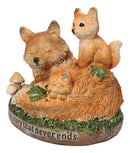 Bedtime Story Fox Snuggle Figurine Fox Family with Kits Woodland Sculpture