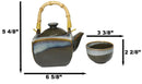 Olive Green White Sands Zen Fusion Reactive Glaze 32oz Teapot And 2 Tea Cups Set