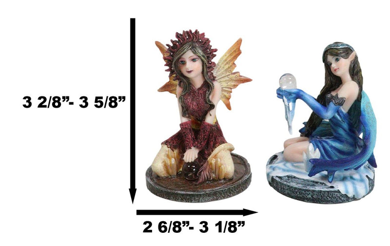 Pack Of 6 Fantasy Pretty Fairy Garden In Their Whimsical Worlds Small Figurines