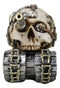 Military War Steampunk Android Gearwork Robotic Cyborg Skull Tank Figurine