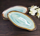 Pack Of 3 Green Midori Kannyu Porcelain Oblong Shaped 12" L Serving Platters