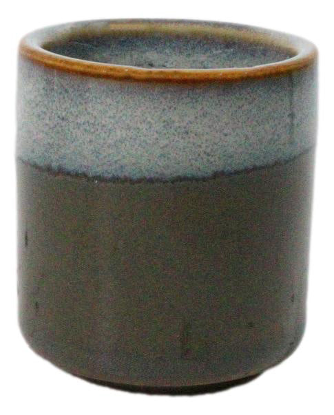 Set of 6 Earth Green And Gray Porcelain 1.25oz Ochoko Yuzu Sake Cups