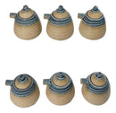 Set Of 6 Ao Nagashi Brown Tenmoku Porcelain Soy Sauce Shoyu Flask Dispensers