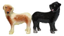 Ceramic Black And Fawn Labrador Dogs Salt And Pepper Shakers Figurine Set
