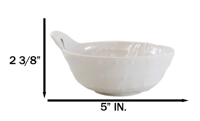 Pack Of 6 Yukino Hana Snowflakes Melamine Shallow Bowls With Handle 7oz