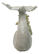 Nautical Marine Vintaged Pearly Mermaid Lying On Belly Daydreaming Figurine 13"L