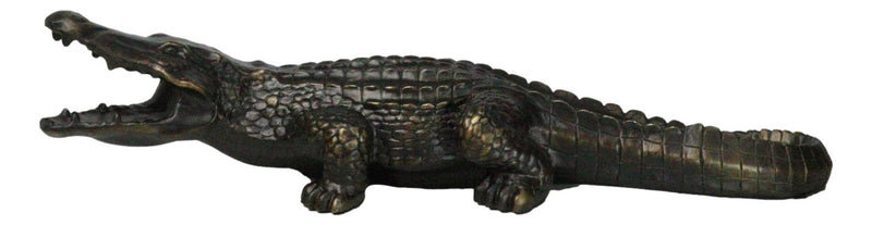 The Great Crocodile Baring Jaws And Razor Sharp Teeth Garden Accent Statue 23"L
