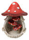 Fairy Garden Red Spotted Toadstool Mushroom Cottage Backflow Incense Burner