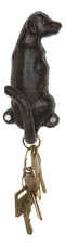 Pack Of 2 Rustic Cast Iron Golden Retriever Labrador Wagging Tail Wall Hooks